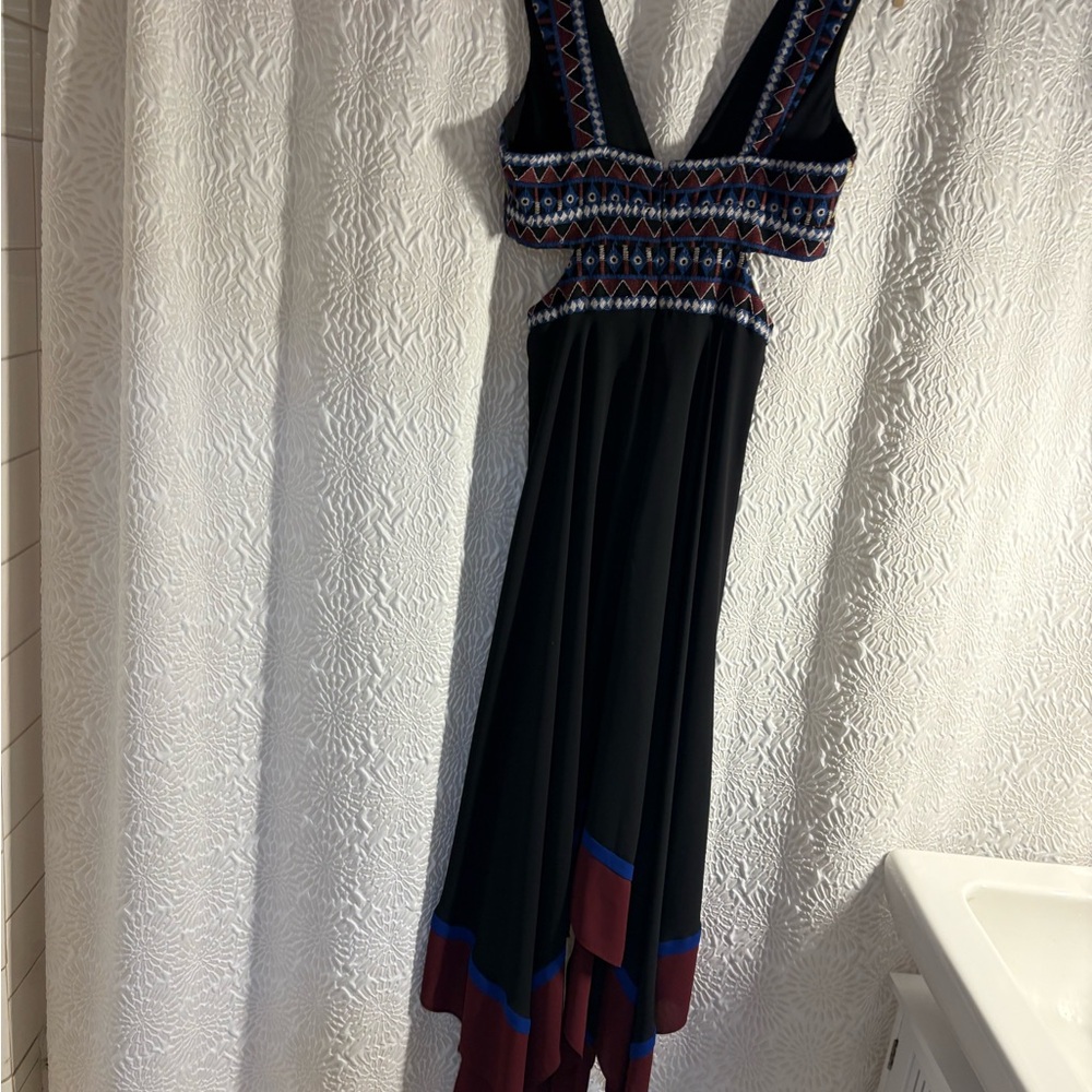 BCBGMaxAzria Black and Blue High Low Dress